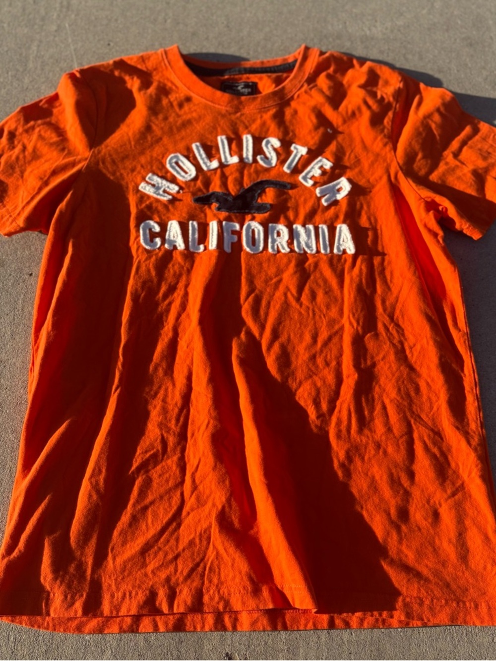 Hollister Bright Orange 'California' Logo Tee
